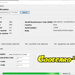 OPEL VIN DECODER