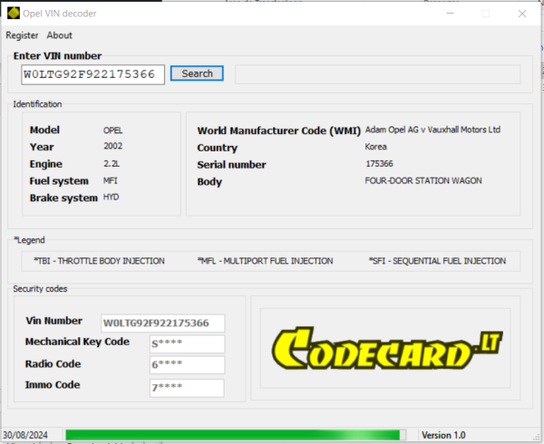OPEL VIN DECODER